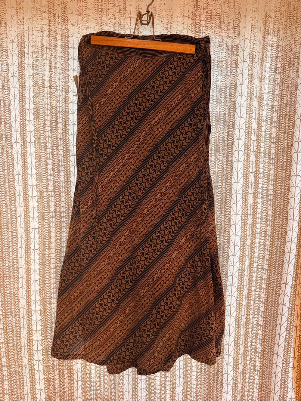 Engineered Garments NWT Brown Patterned Apron Midi Skirt - Women's A-Line